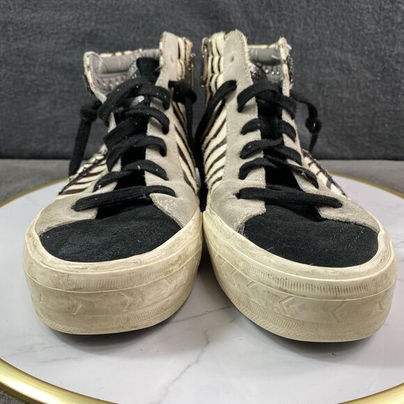 Vintage Havana High Top Gladice Zebra Stud Pink Sneakers Women’s 8 Zipper LaceUp - Picture 3 of 15